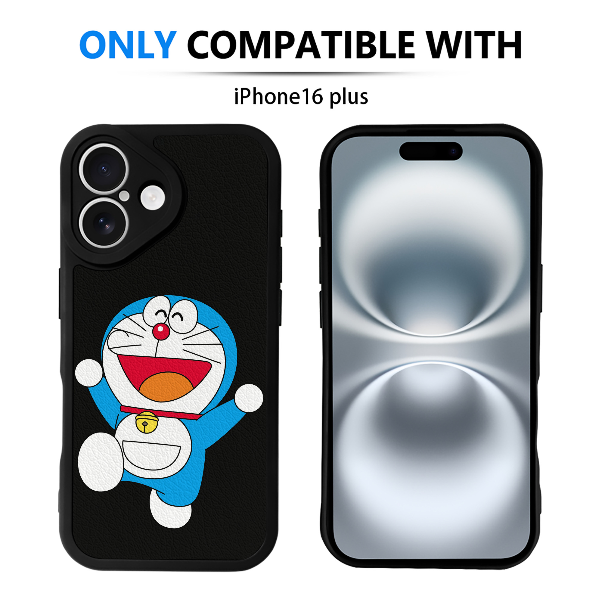 （画像用） ドラえもん Doraemon 【iPhone 16シリーズ対応】シリコンスマホケース（レザー調） 材質：シリコン